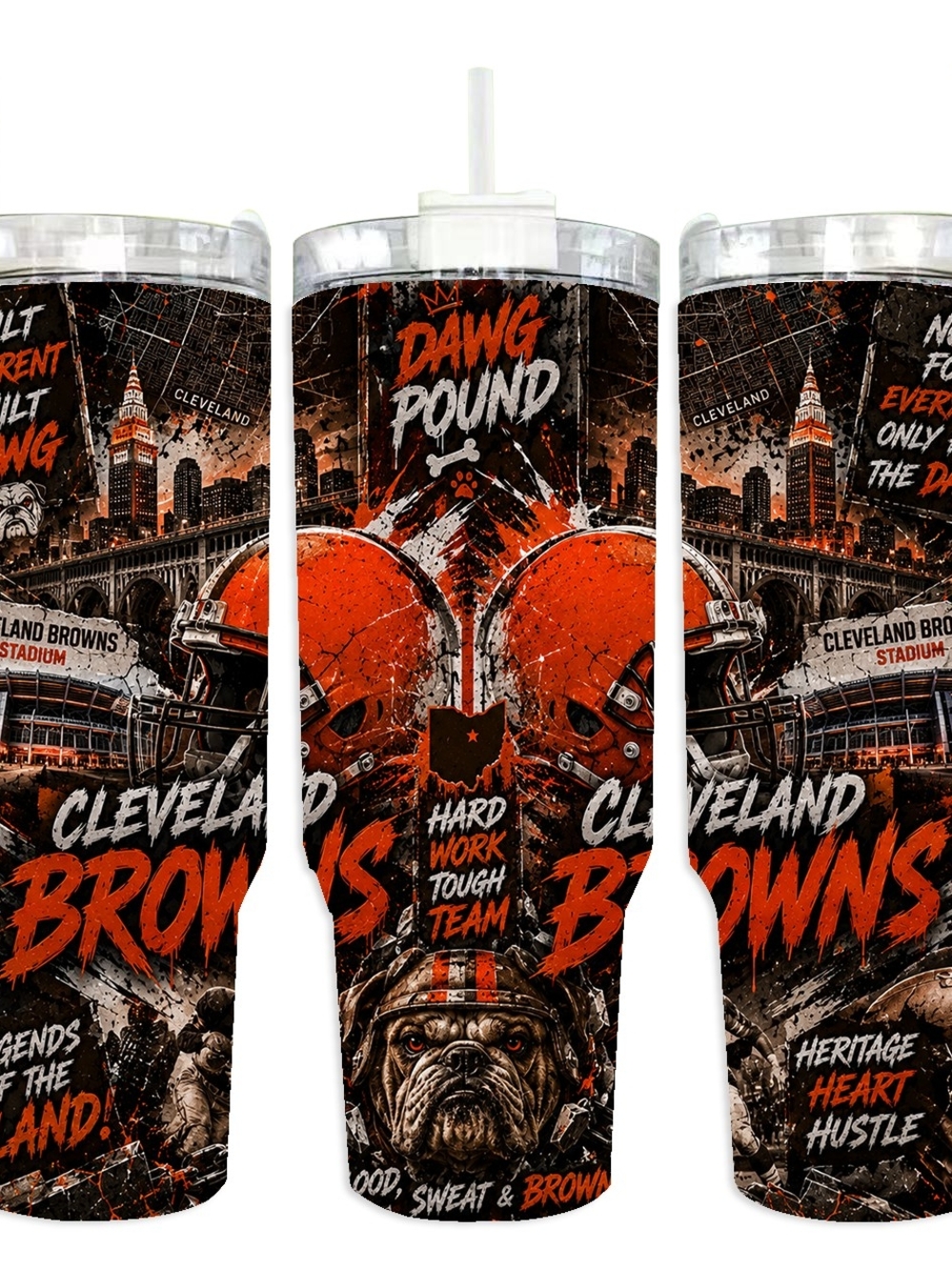 Dawg Pound Insulated Travel Tumbler - Orange & Black